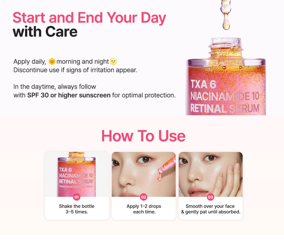 TXA 6 Niacinamide 10 Retinal Serum 30ml