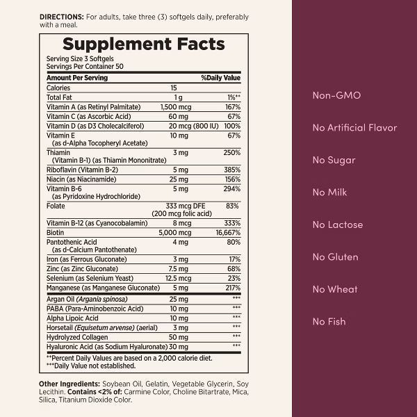 Extra Strength Hair, Skin and Nails Softgels with Biotin - 150ct
