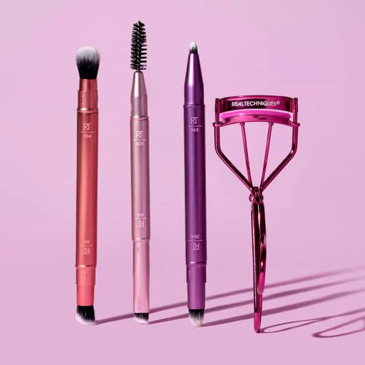 Double Time Makeup Brush + Lash Curler Set