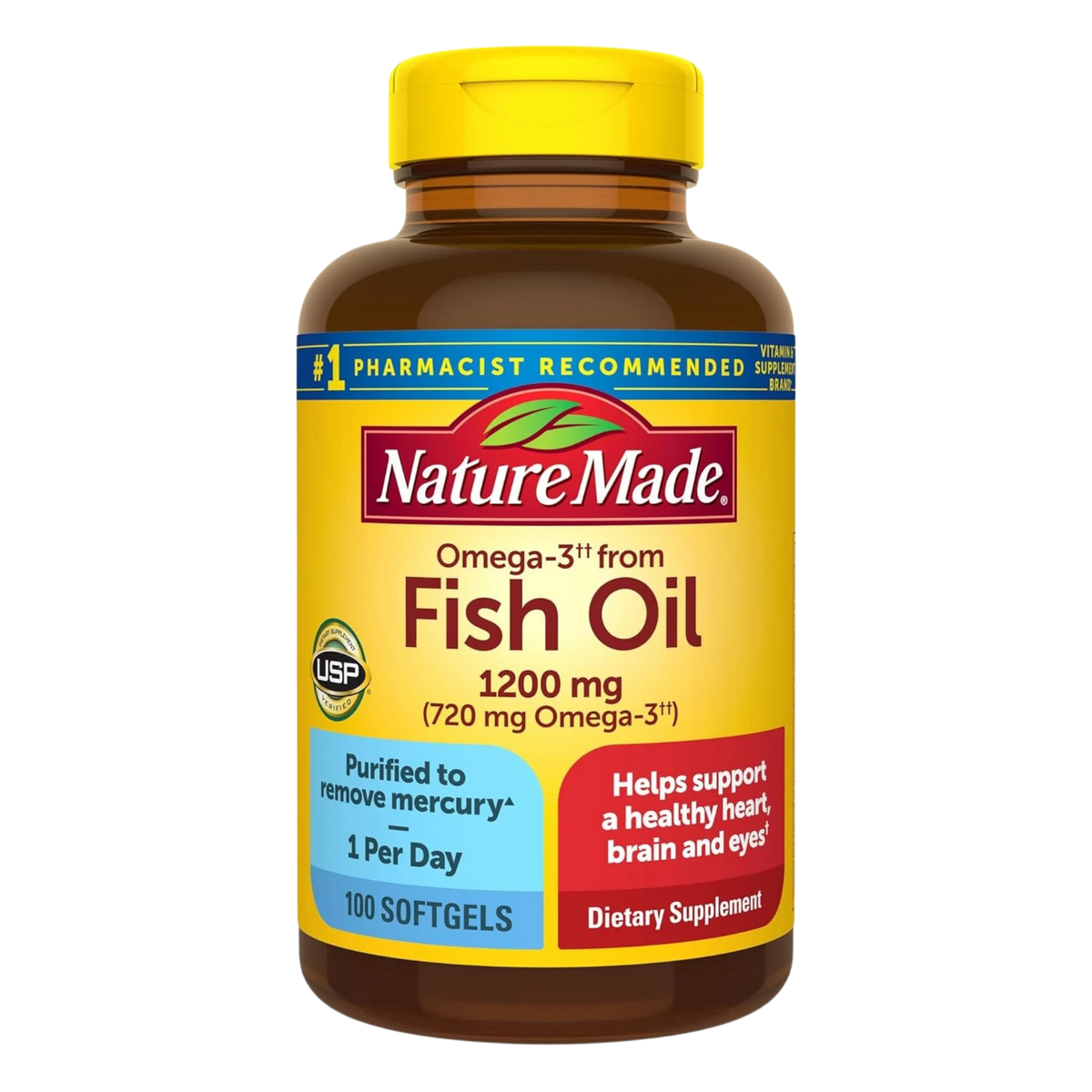 Omega 3 from Fish Oil 1200mg| 720mg Omega 3|100 capsulas