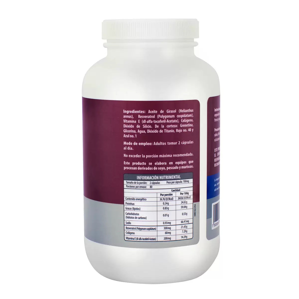 Resveratrol con Vitamina E y Colágeno