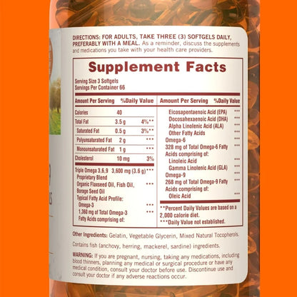 Sundown Omega 3-6-9 con Aceites de Lino, Pescado y Aceite de Borraja