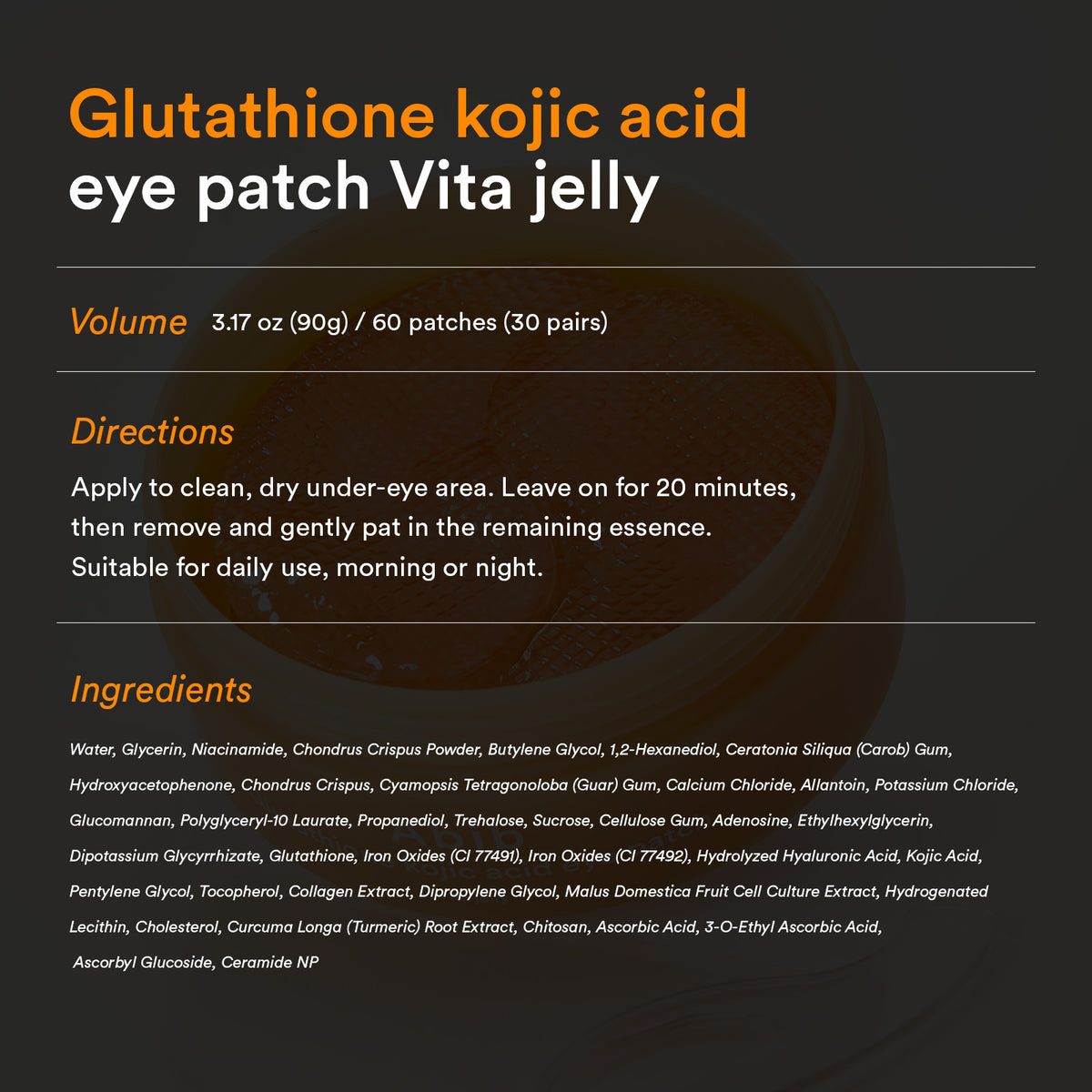 Glutathione Kojic Acid Eye Patch Vita Jelly