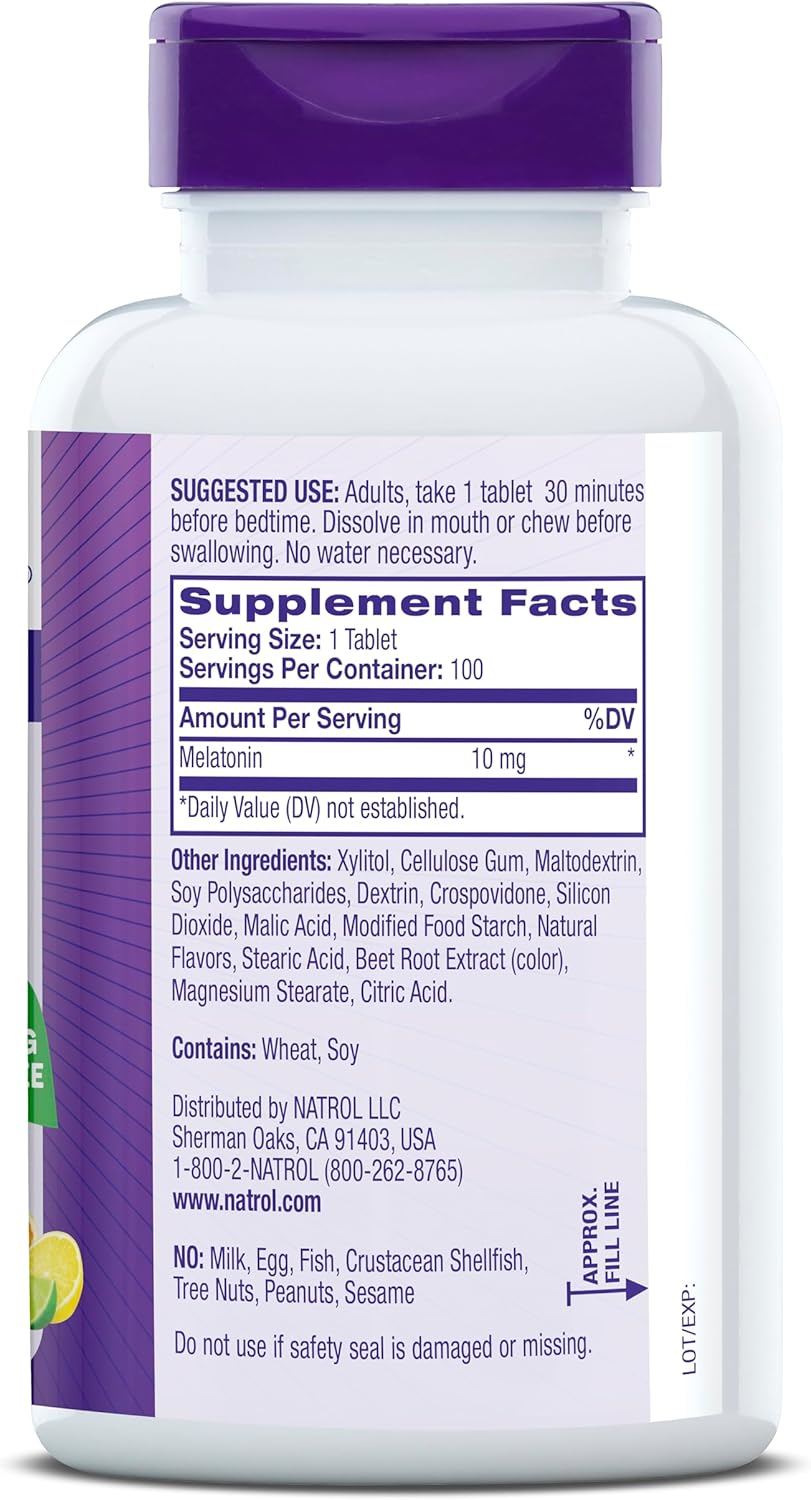 Melatonina de Disolución Rápida - 10mg -100 tabletas