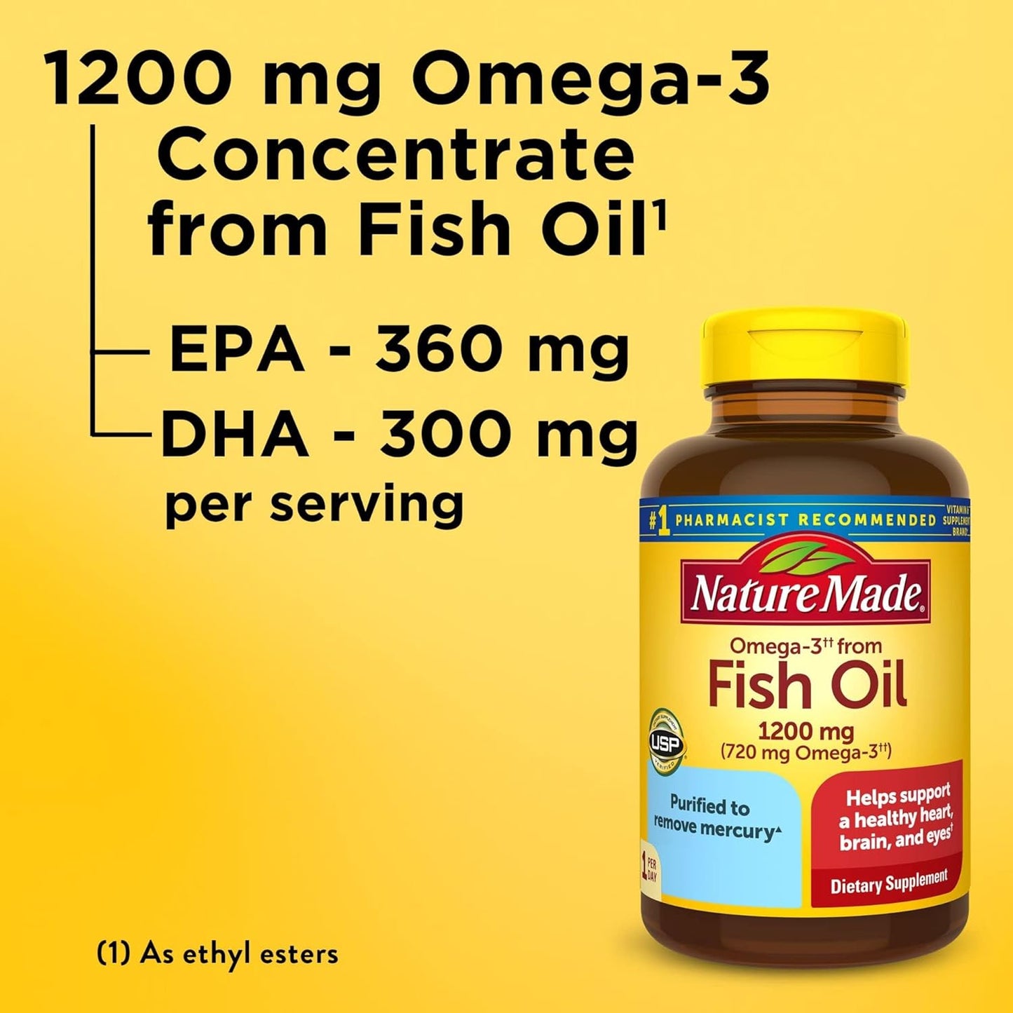 Omega 3 from Fish Oil 1200mg| 720mg Omega 3|100 capsulas