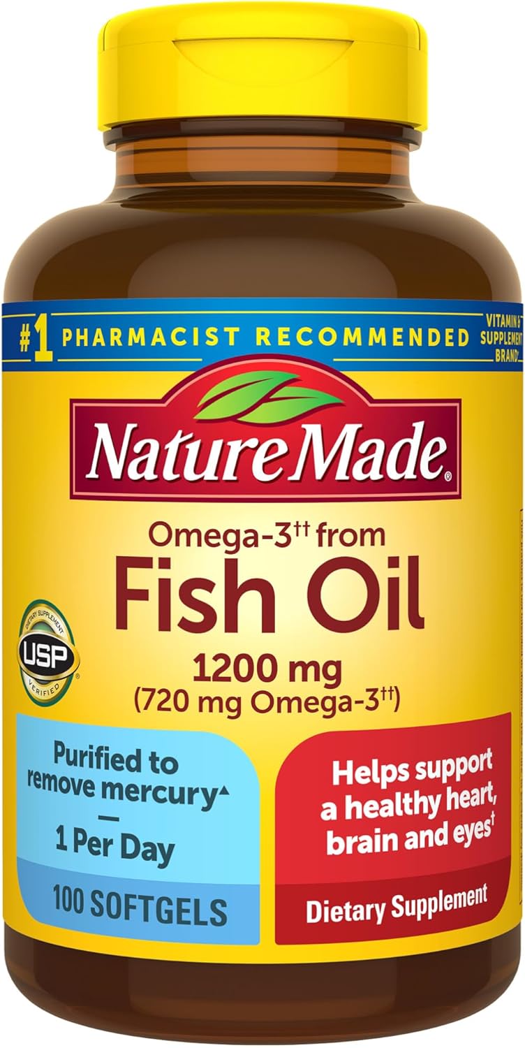 Omega 3 from Fish Oil 1200mg| 720mg Omega 3|100 capsulas
