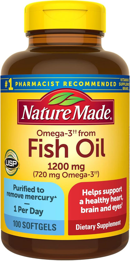Omega 3 from Fish Oil 1200mg| 720mg Omega 3|100 capsulas