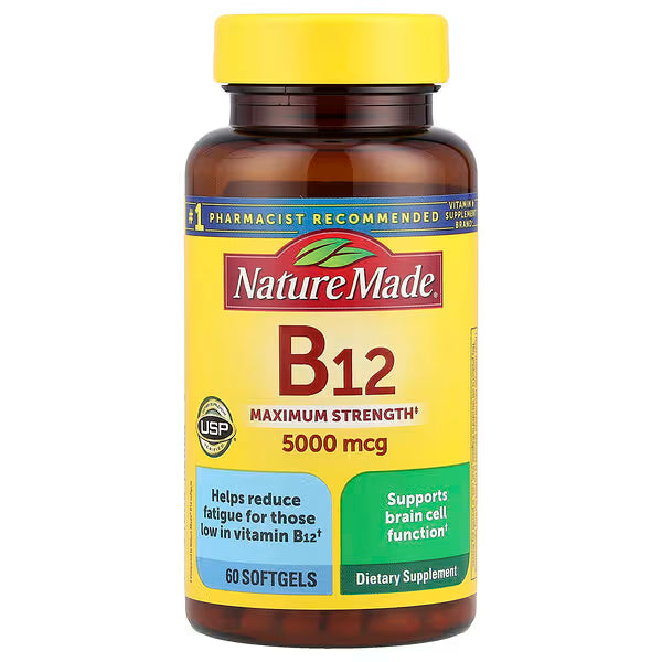 Vitamin B12 Maximum Strength 5000 mcg - 60 capsulas
