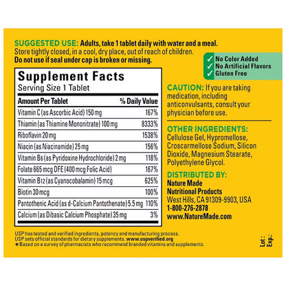 Vitamin B Complex with Folic Acid + Vitamin C