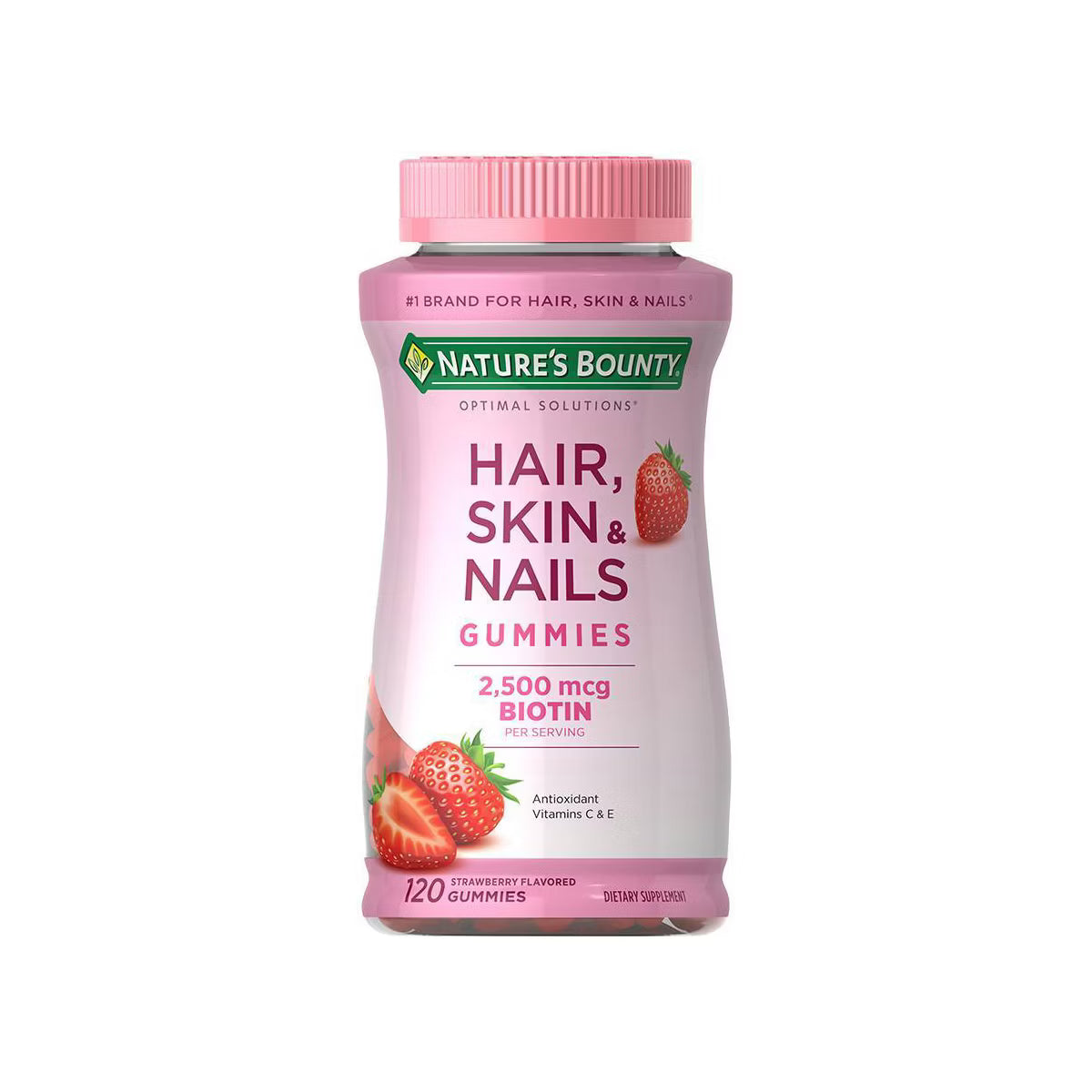 Hair, Skin & Nails gomitas con biotina - Sabor Fresa - 120 gomitas