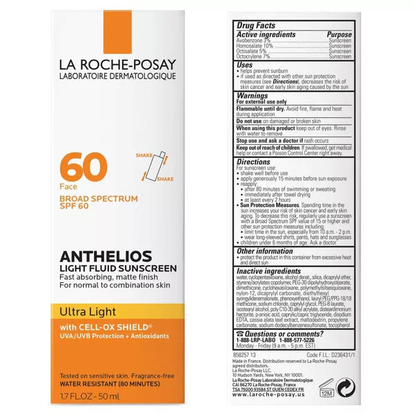 Anthelios Ultra-Light Fluid Face Sunscreen