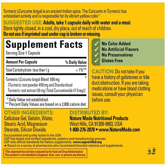 Turmeric Curcumin - 120 Cápsulas
