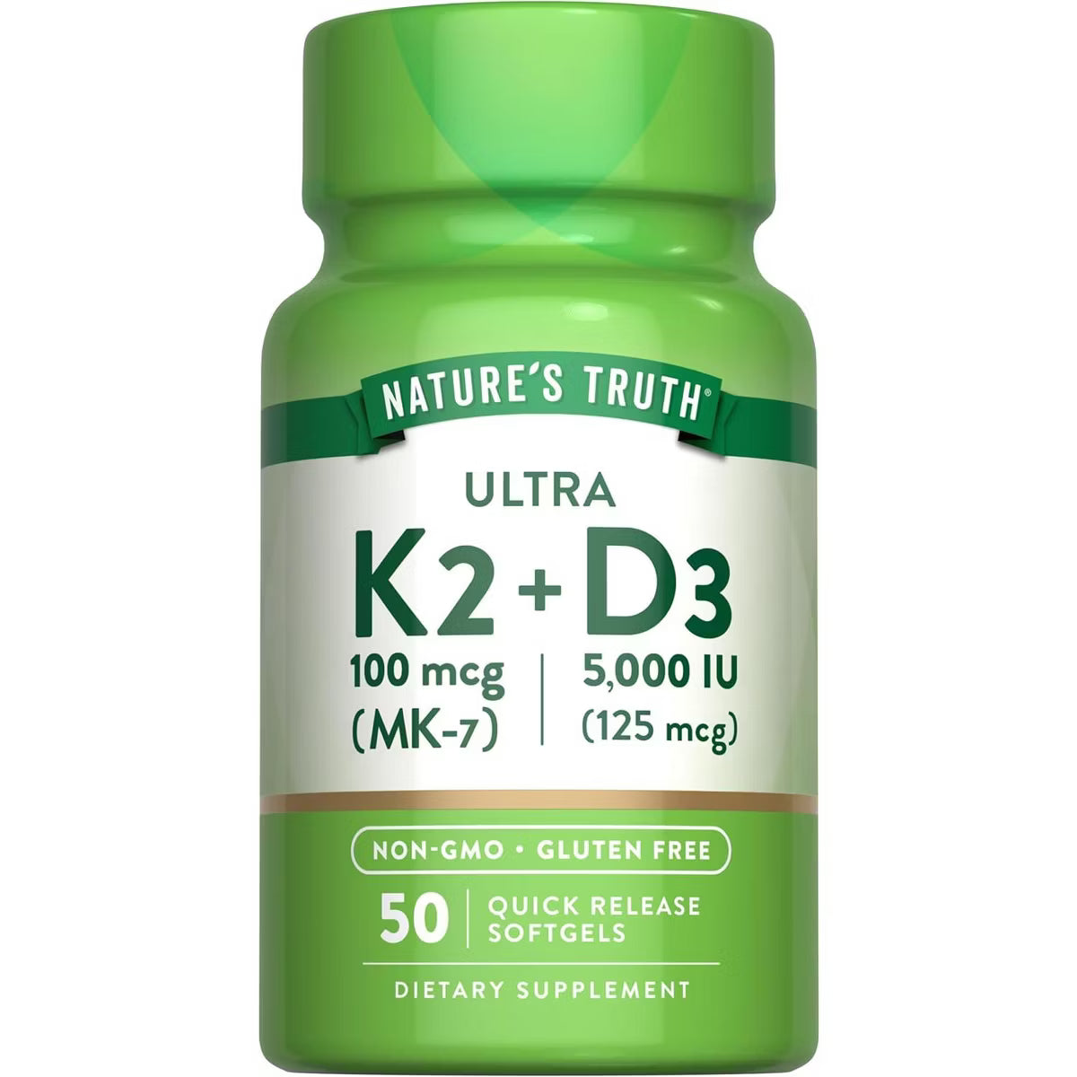 Vitamin K2 MK7 Complex | 100 mcg | 50 capsulas | con D3