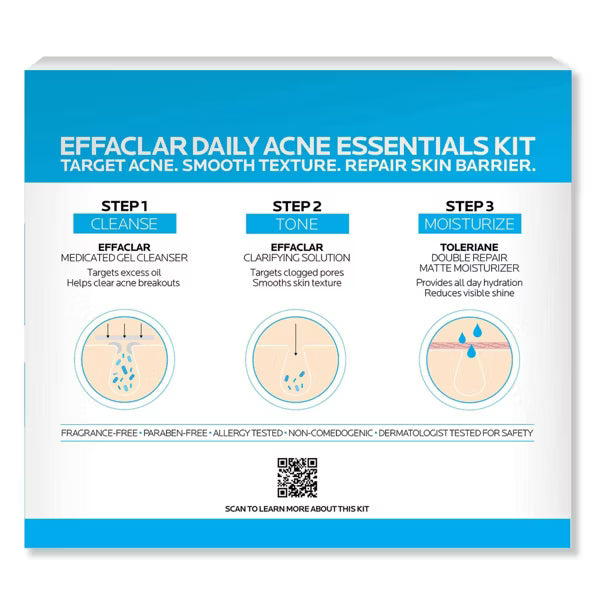 La Roche Posay Effaclar Acne Daily Essential Kit - 3 piezas