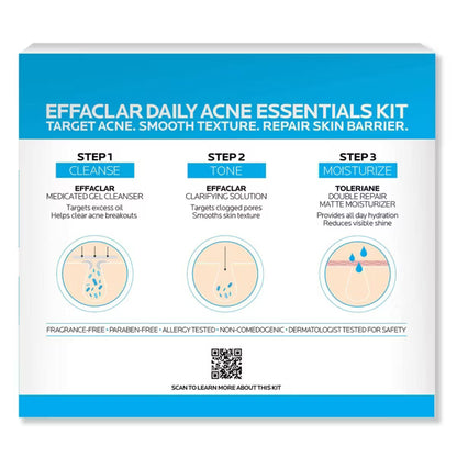 La Roche Posay Effaclar Acne Daily Essential Kit - 3 piezas