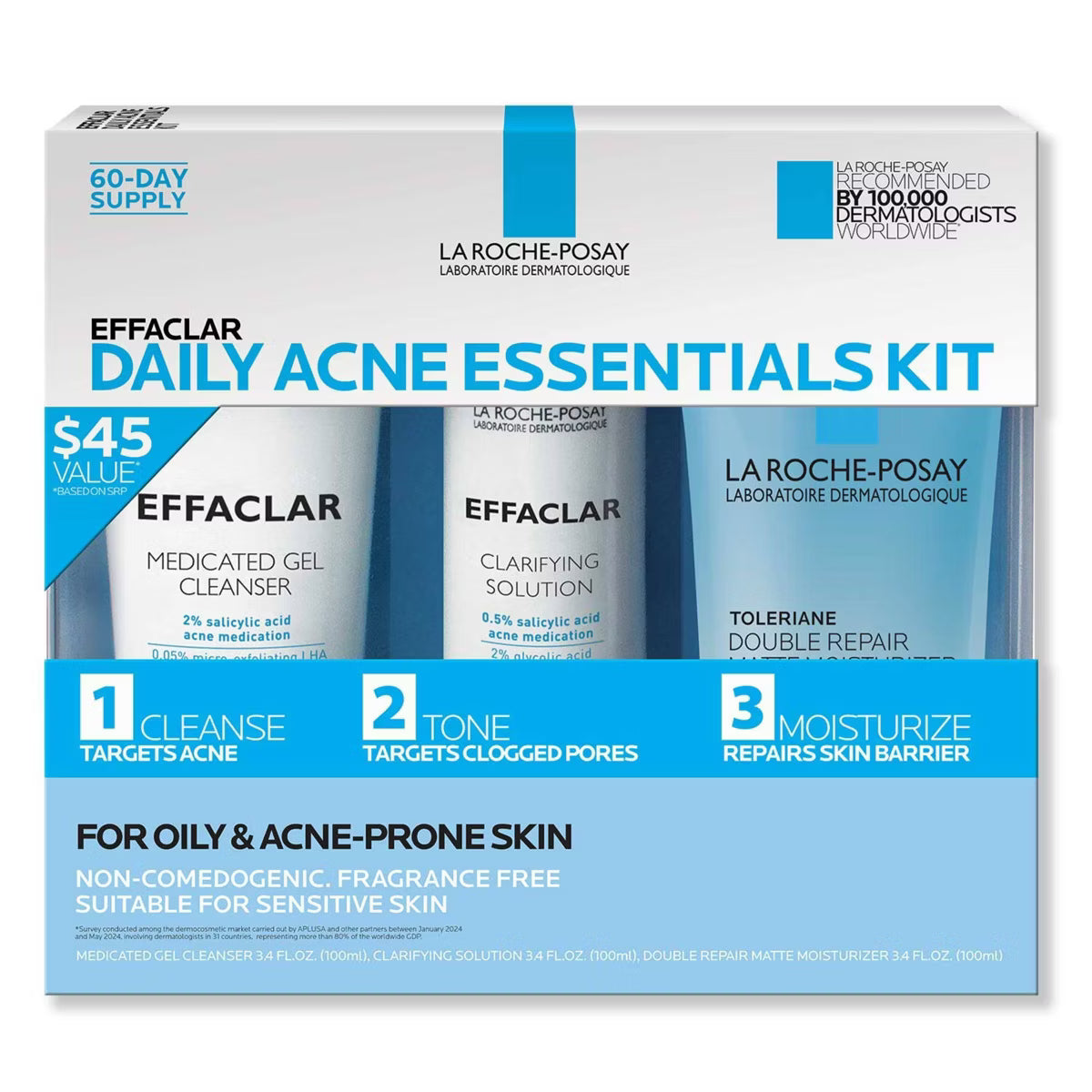 La Roche Posay Effaclar Acne Daily Essential Kit - 3 piezas