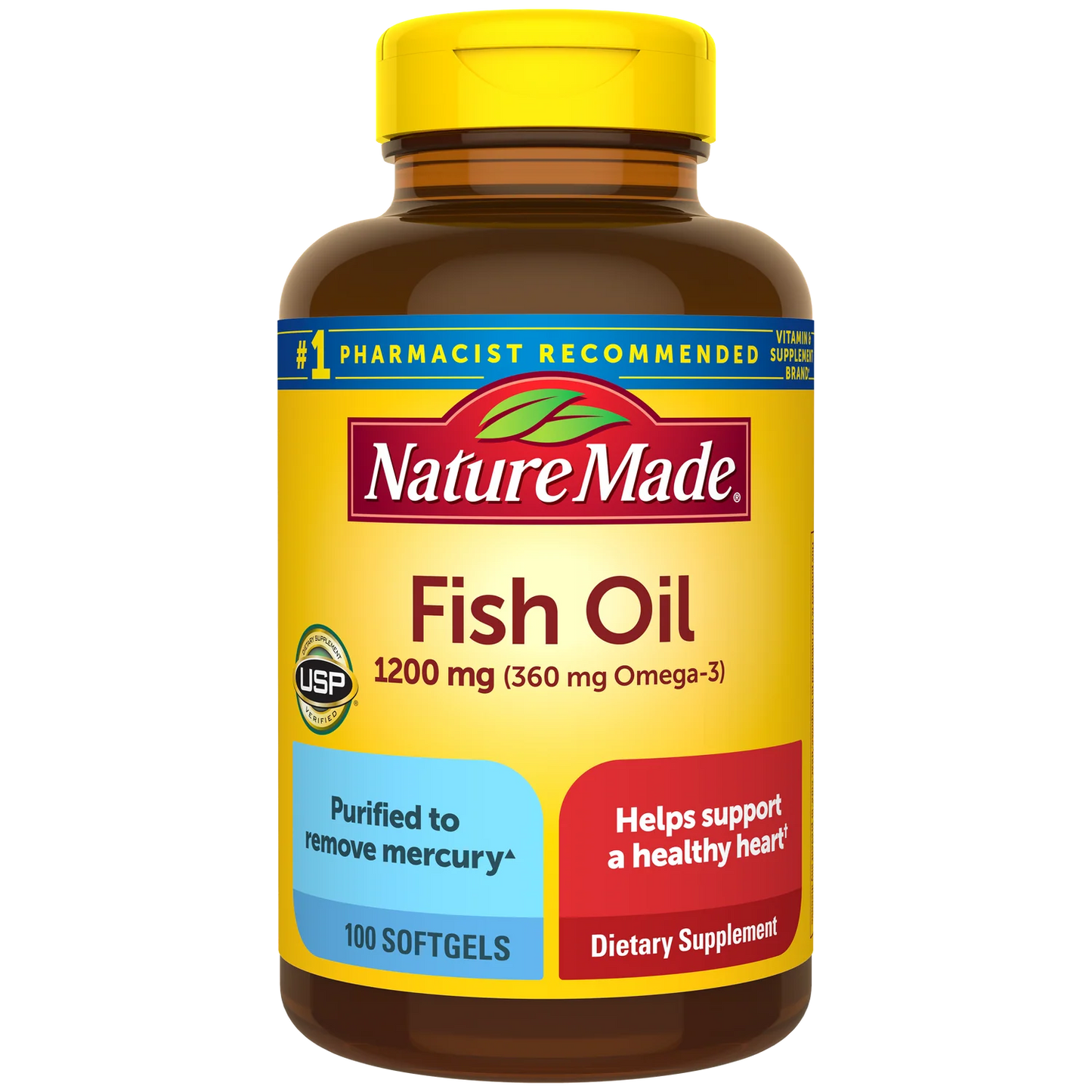 Fish Oil 1200mg|360mg Omega 3|100 Softgels