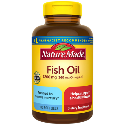Fish Oil 1200mg|360mg Omega 3|100 Softgels