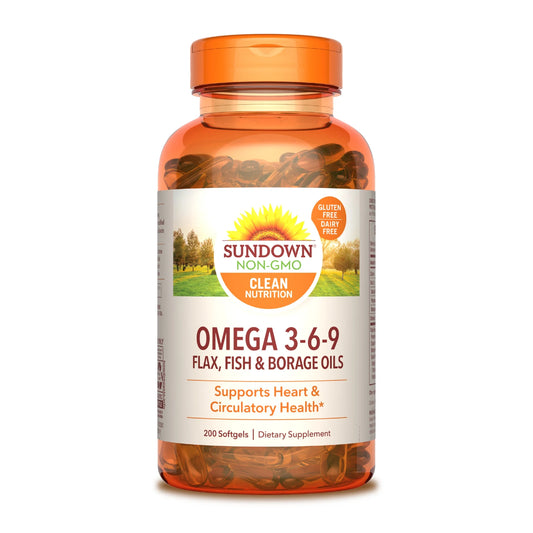 Sundown Omega 3-6-9 con Aceites de Lino, Pescado y Aceite de Borraja